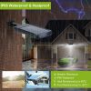 100 LED Solar Motion Sensor Wall Light with 3 Modes and IP65 Waterproof Design.