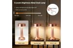 Rechargeable Touch Dimming LED Table Lamp – Portable, Cordless, 3 Color Temperatures