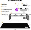 Elevated 10° Tilted Cat Bowl Stand with 2 Stainless Steel Bowls and Splash-Proof Mat