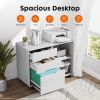 3 Drawer Mobile Rolling Lateral File Cabinet For Home Office And Kids Room