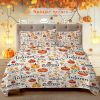 3-Piece Pumpkin and Autumn Leaves Quilt Set with 2 Pillowcases.