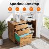 3 Drawer Mobile Rolling Lateral File Cabinet For Home Office And Kids Room