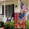 4th of July Patriotic Double-Sided Linen Garden Flag 12x18 Inch.