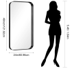 Rectangular Fog-Resistant Wall Mirror with Tempered Glass and Rounded Corners