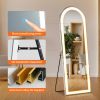 64x21-Inch LED Full-Length Mirror with 3-Color Lighting and Stand.