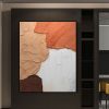 Handmade Blush White and Brown Textured Abstract Canvas Wall Art