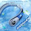 Rechargeable Hands-Free Neck Fan with LED Display and 5 Speeds.
