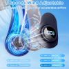 Rechargeable Hands-Free Neck Fan with LED Display and 5 Speeds.
