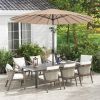 9 Feet Round Patio Umbrella with 18 Fiberglass Ribs