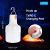 2-Pack Rechargeable 90W LED Camping Lanterns with 3 Lighting Modes and Hanging Hooks.