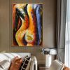 Hand-Painted Abstract Woman Figure Canvas Wall Art for Modern Home Decor.