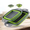 2-Piece Collapsible Silicone Colander Set with Handles.