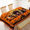 60x84-Inch Halloween Pumpkin, Castle and Ghost Rectangular Tablecloth