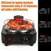 500W Electric Charcoal Burner with 5 Heat Settings, Grill and Tongs.