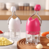 Manual 3-Blade Stainless Steel Food Chopper for Garlic, Onion and Vegetables