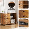 3 Drawer Mobile Rolling Lateral File Cabinet For Home Office And Kids Room