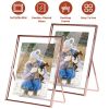2-Piece Rose Gold Floating Picture Frame Set for 5x7 and 8x10 Photos.