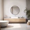 Black Round Wall Mirror for Bathroom, Entryway and Bedroom Vanity.