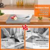 XXL Double-Sided Stainless Steel Cutting Board and Food Prep Tray.