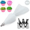 8/10/18-Piece Reusable Silicone Pastry Bag and Piping Tip Set.