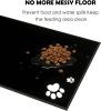 Elevated 10° Tilted Cat Bowl Stand with 2 Stainless Steel Bowls and Splash-Proof Mat