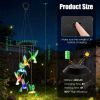 Solar Hummingbird Wind Chime with 6 Color-Changing LED Lights.