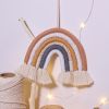 Vibrant Rainbow Macrame Wall Hanging for Living Room and Bedroom Decor.