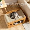 2-in-1 Indoor Cat Scratching House with Resting Bed and Sturdy Frame.