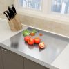 XXL 304 Stainless Steel Cutting Board with Anti-Slip Design.