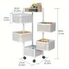 5-Tier Rotating Metal Fruit and Vegetable Storage Trolley with Wheels.