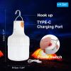 2-Pack Rechargeable 90W LED Camping Lanterns with 3 Lighting Modes and Hanging Hooks.