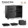 3 Drawer Mobile Rolling Lateral File Cabinet For Home Office And Kids Room