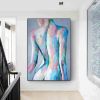 Hand-Painted Abstract Woman Figure Canvas Wall Art for Modern Home Decor.