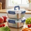 Yakimoto Extra-Large Stainless Steel Food Storage Containers with Airtight Lids.