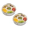 2-Piece Rotating Divided Snack Tray with Lid and Handle